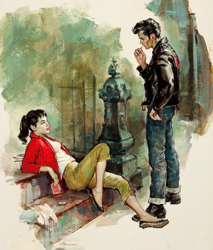 Illustration Of A Young Urban Couple by James Meese, 1950's